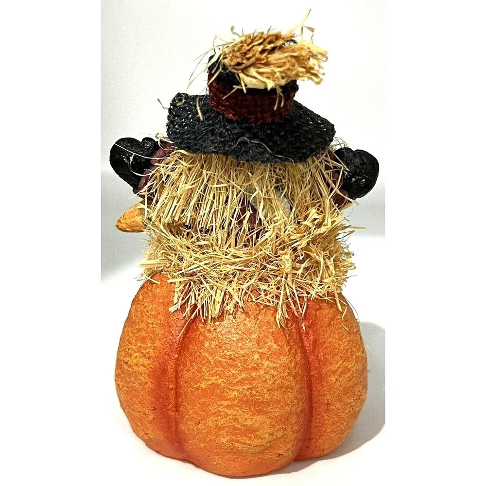 Scarecrow Pumpkin Figurine Eerie Alley Fall Halloween Thanksgiving Decor 6.5